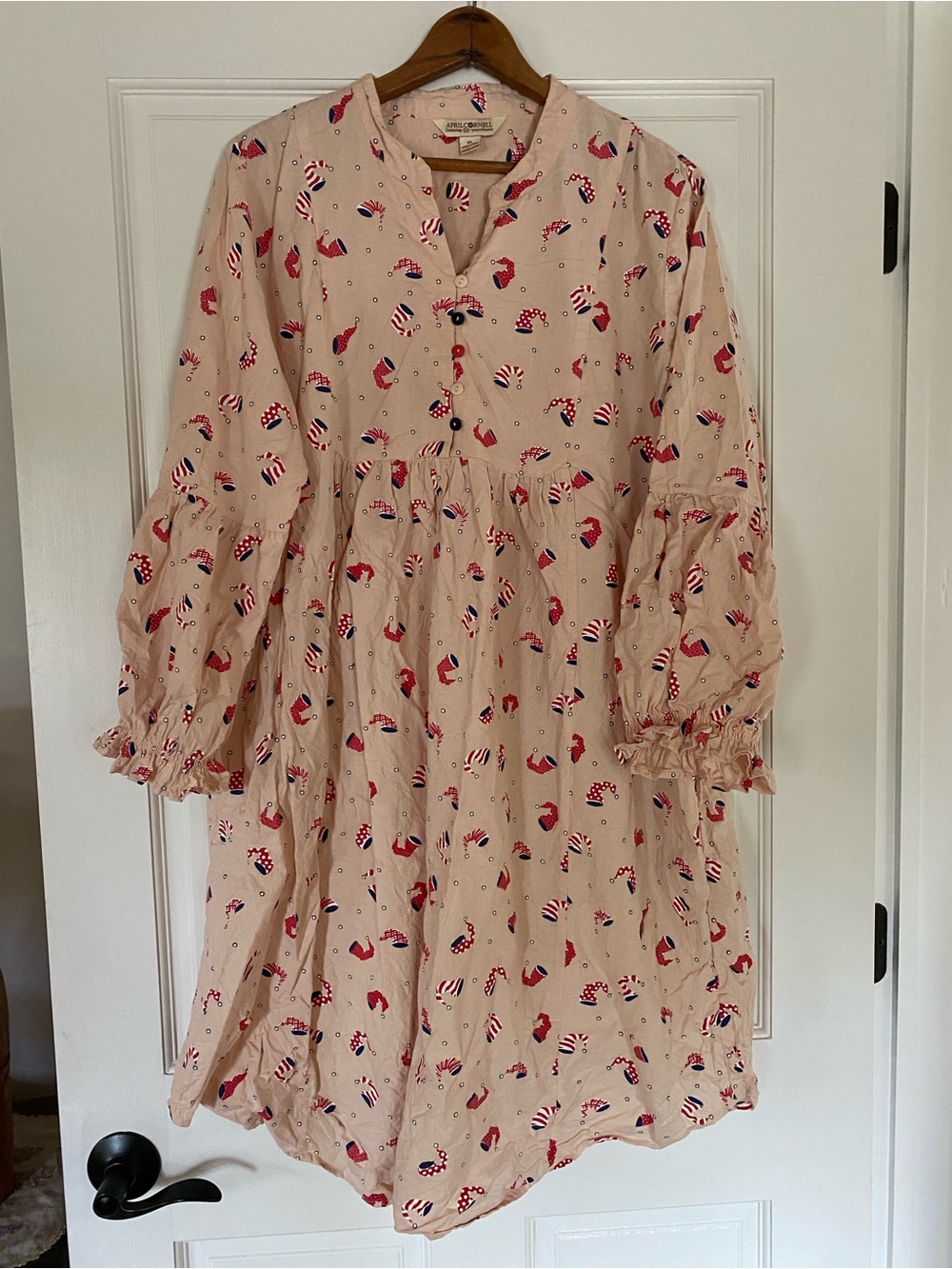 April Cornell Christmas Jolly Night Cap gown XL